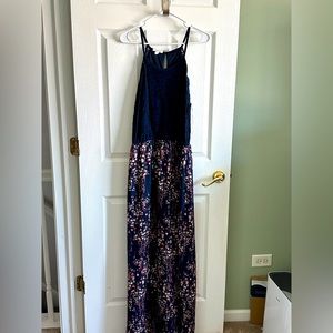 Blue floral maxi dress